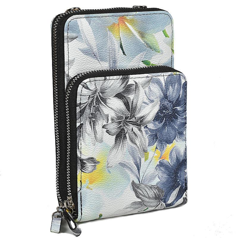 Handtasche Handytasche Geldbörse Clutch Blume schwarz